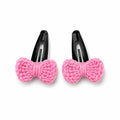 Sweet Pink Bow Crochet Clips