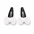 Elegant White Bow Crochet Hair Clips