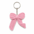 Sweet Pink Crochet Bow Keychain