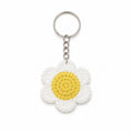 Sunny Crochet Daisy Flower Keychain