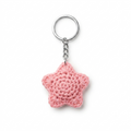 Pretty Pink Crochet Star Keychain