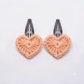 Peach Heart Crochet Hair Clips