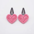 Sweet Pink Heart Crochet Clips