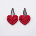 Red Heart Crochet Hair Clips