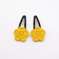 Shinny Yellow Flower Crochet Hair Clips