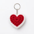 Lovely Red Heart Crochet Keychain