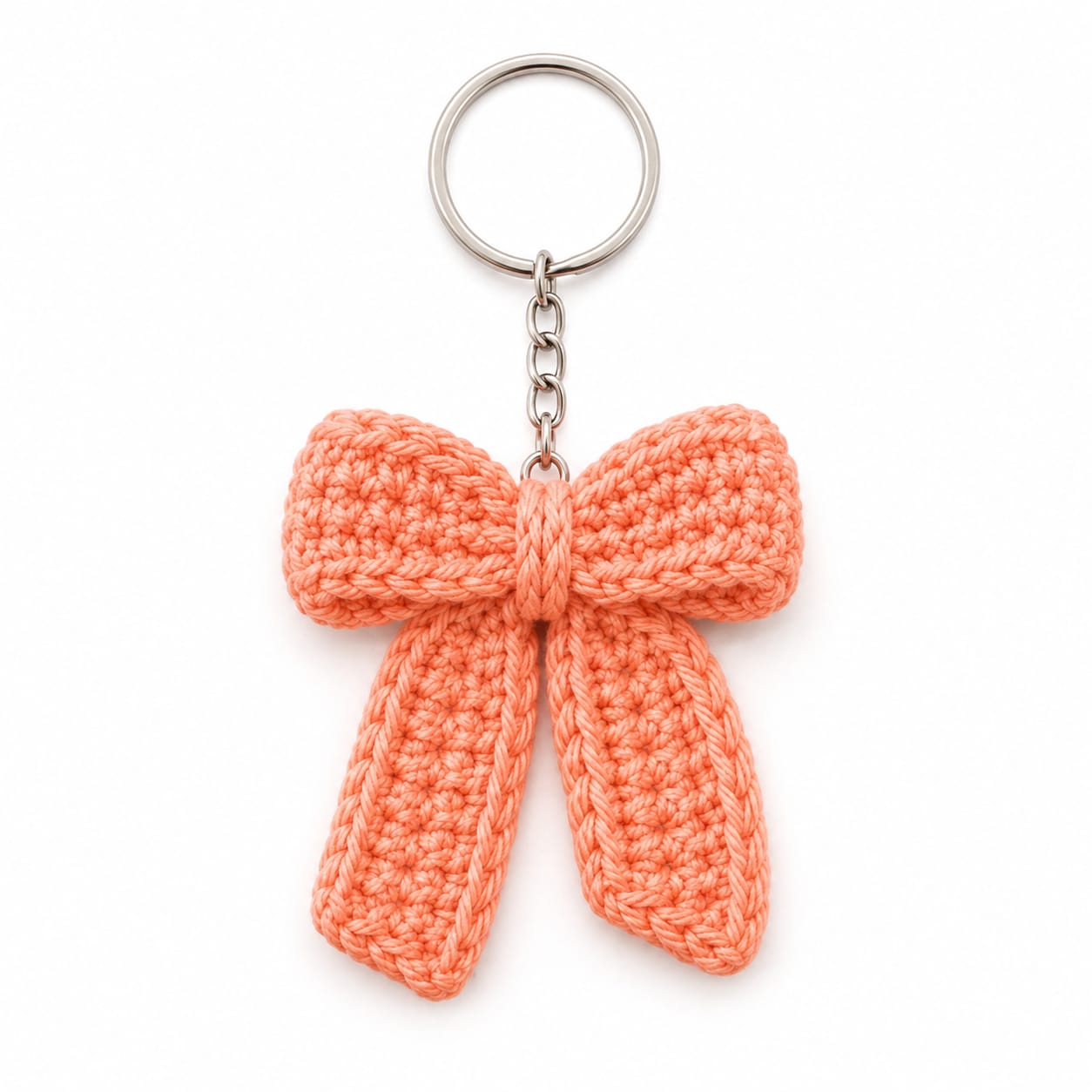 Cute Peach Bow Keychain