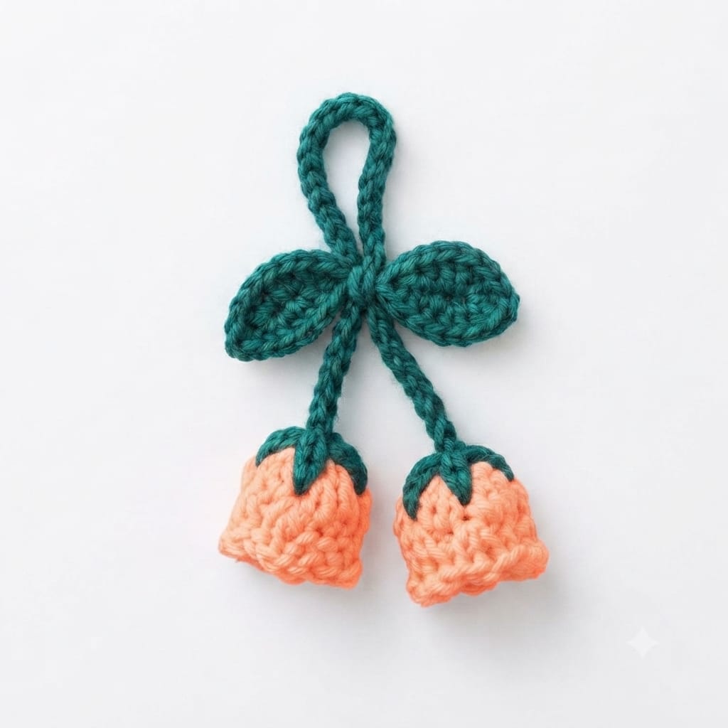 Soft Peach Lily Crochet Charm