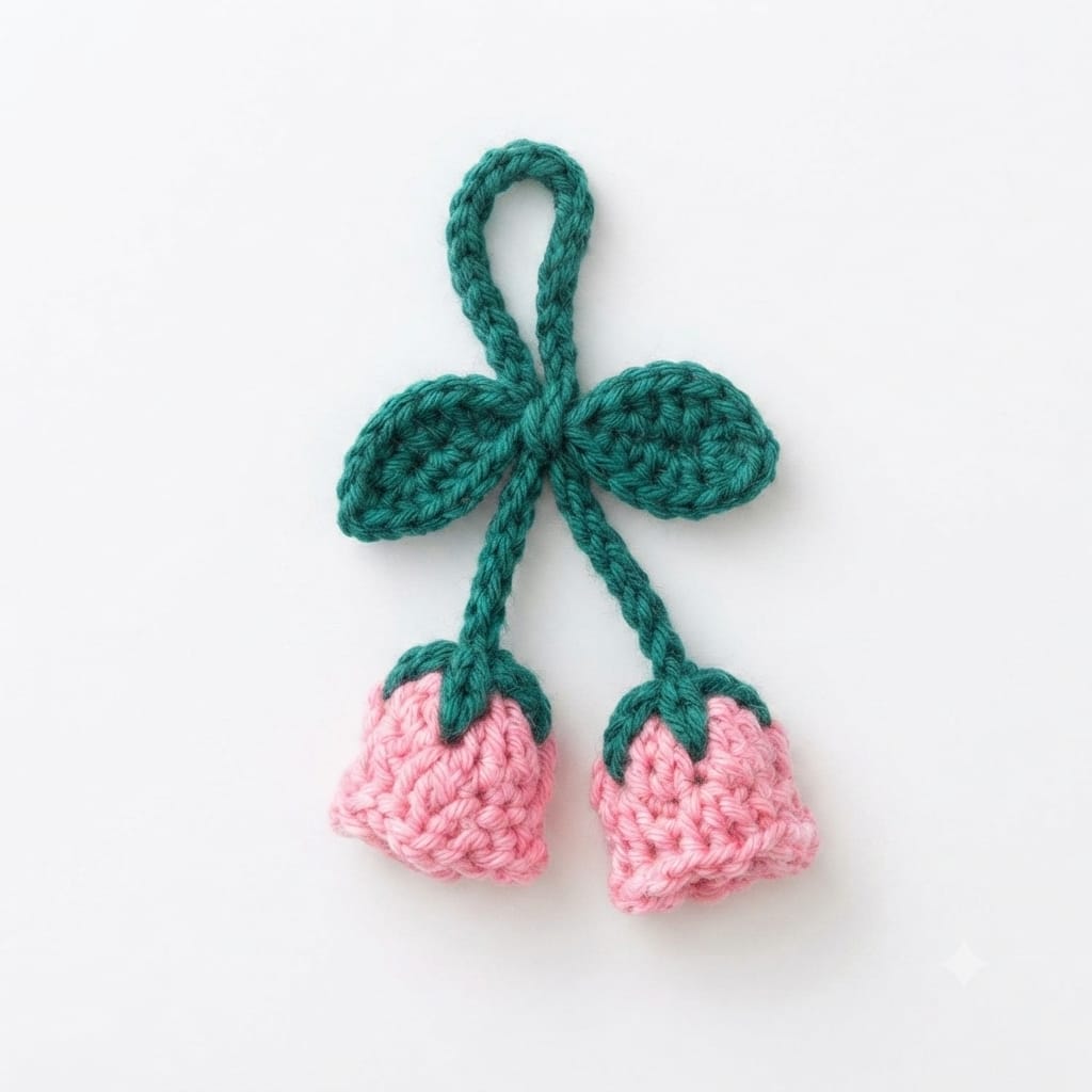 Elegant Pink Lilly Crochet Charm