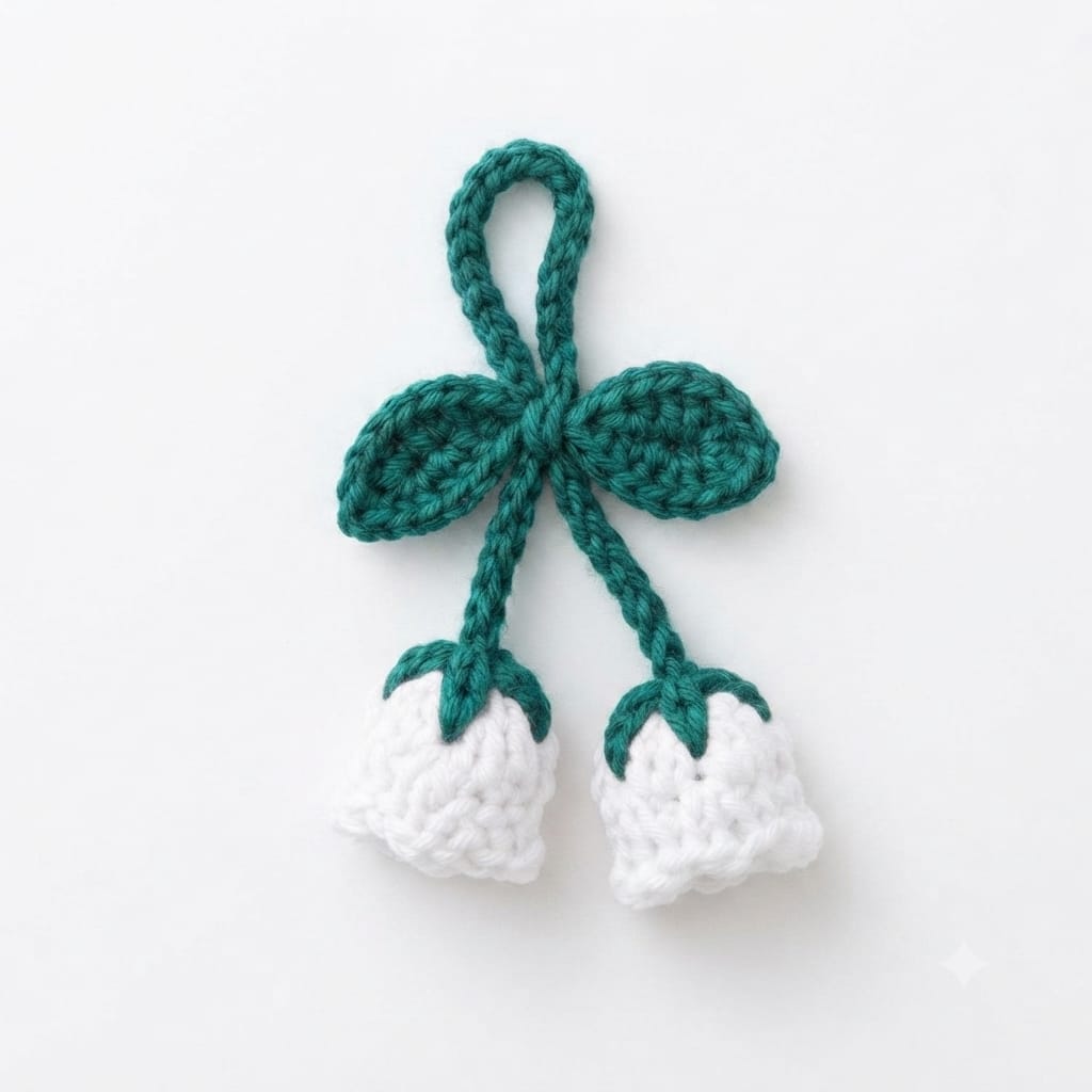 Soft Peach Lily Crochet Charm