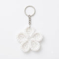 Minimalist White Crochet Flower Keychain